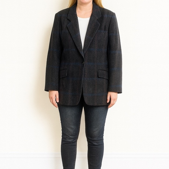 Vintage Women's Size XL Wool Blend Preppy Blazer Jacket - Picture 1 of 9